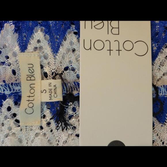 NWT Boutique Cotton Bleu blue & white cover-up - Picture 3 of 4